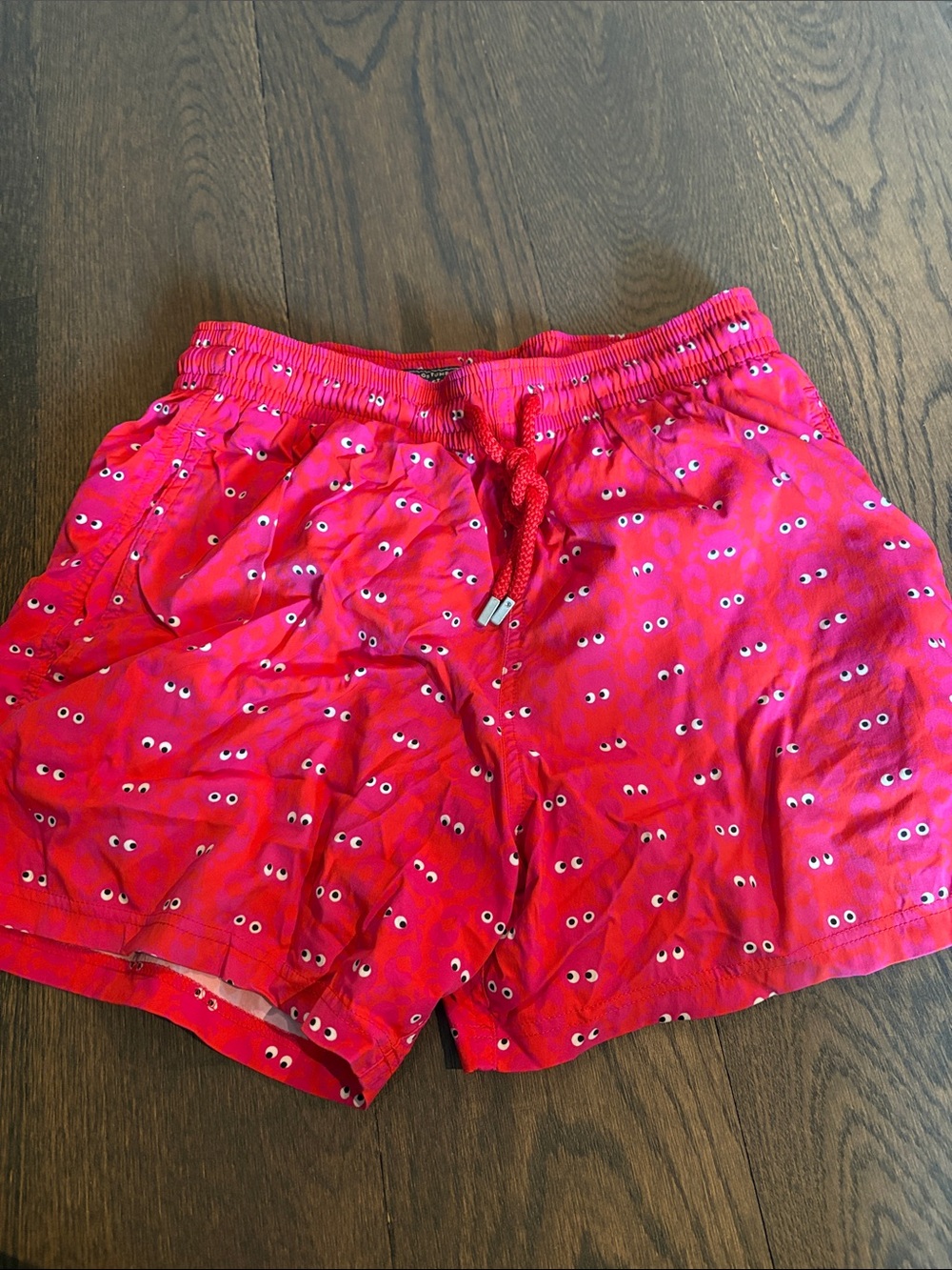Vilebrequin Red Swim Trunks with Eye Print